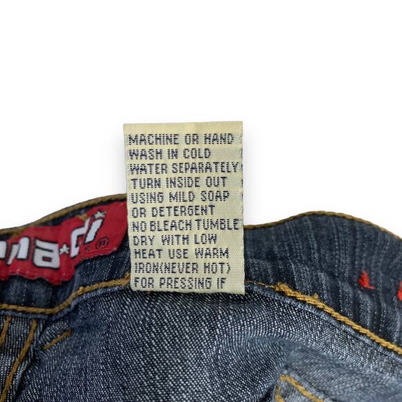 Zana Di Y2K Jeans Size 7 Flared Criss Cross Side Corset Cut Out Dark Wash 30X32 - Picture 8 of 8